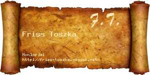 Friss Toszka névjegykártya